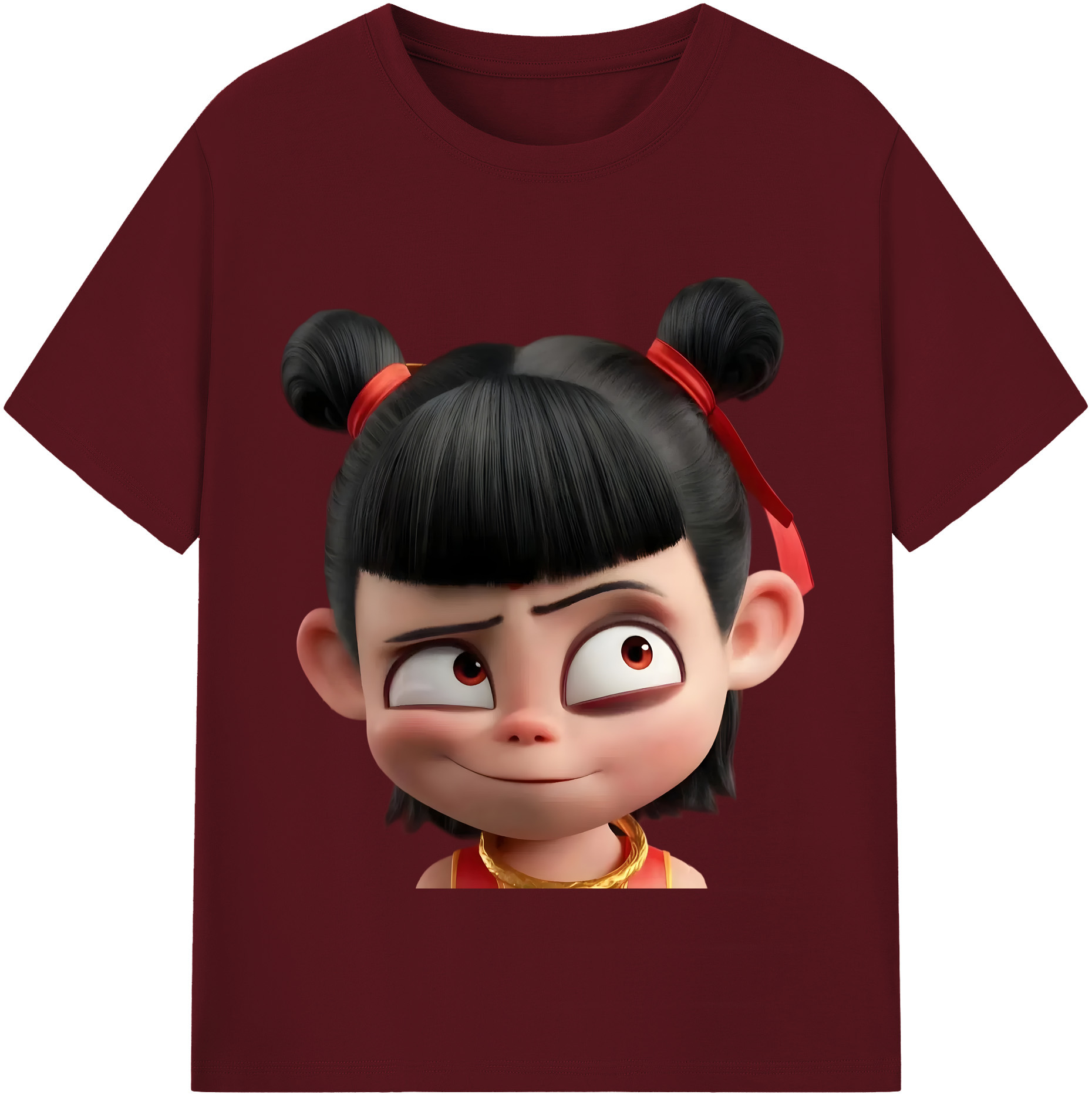 （画像用） Ne Zha 2 ナタ 魔童の大暴れ 綿100％半袖Tシャツ（フロントプリント）